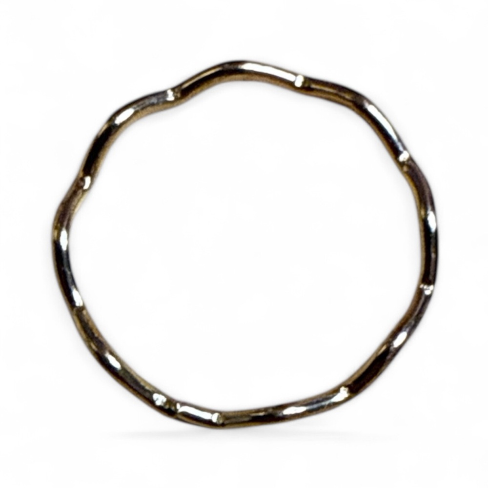 Gold-Tone Wavy Bangle Ring, White Adjustable Ring, and Two Gold Chained Necklace